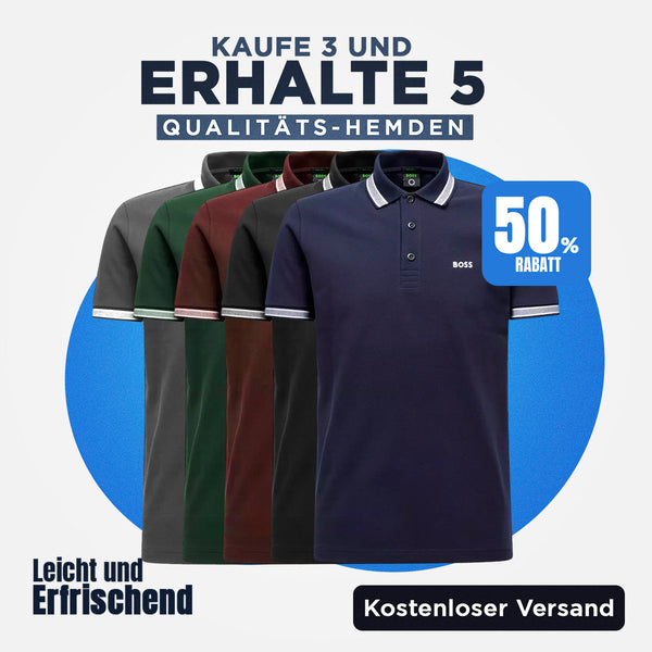 [3 KAUFEN, 5 ERHALTEN] Kit 5 Boss Essential Poloshirts – 50 % RABATT